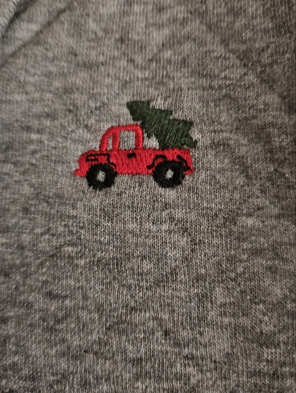 Carter's NWT Gray Shawl-Collar Cardigan with Red Truck Detail, 9 Months